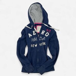 Vintage Y2K Aeropostale Women's Hoodie Sweatshirt S Preppy Sporty Rare 2010s